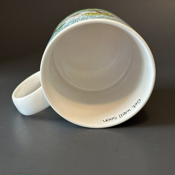 Russ Berrie &Co. Get Well Soon Mug Cup Cartoon #8427 Beach/Hammock/PalmTrees VTG - Picture 5 of 9